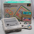 Used Nintendo Super Famicom Console system Boxed Gokujou Parodius! & Rockman (Mega man) X Bundle