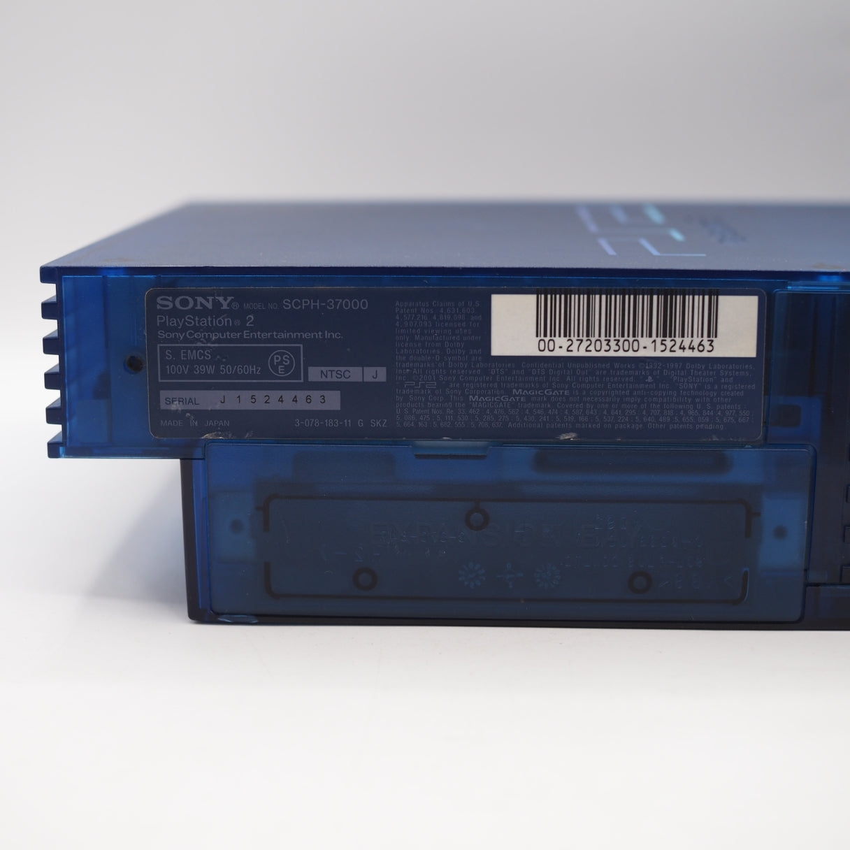 Used PS2 Console system SCPH-37000 OCEAN BLUE [NTSC-J] - Tested & Working