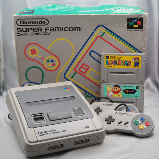 Used Nintendo Super Famicom Console Boxed Super Mario All-Stars & Crayon Shin-chan Bundle