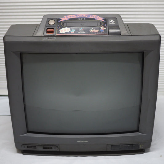 Used SHARP SF-1 Console System Super Famicom Color TV 21G-SF1 For parts or not working