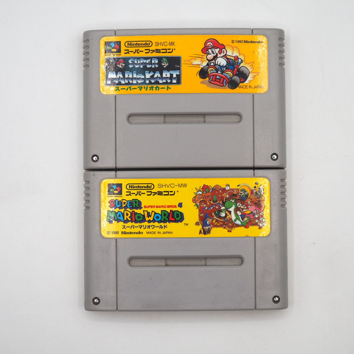 Used Nintendo Super Famicom Console system Boxed Super Mario World & Super Mario Kart 2-Game Bundle