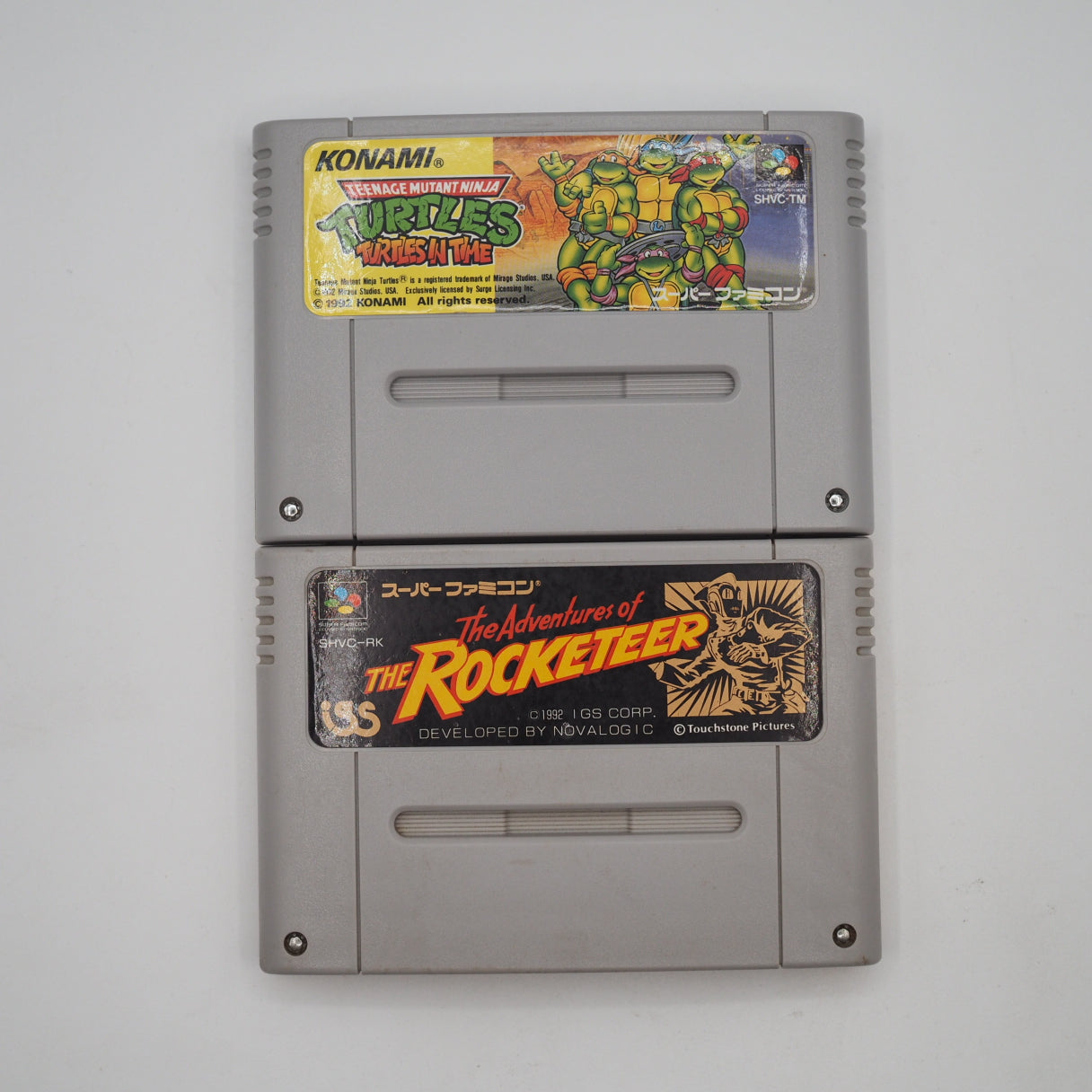 Used Nintendo Super Famicom Console System Teenage Mutant Ninja Turtles: Turtles in Time & The Rocketeer 2-Game Set