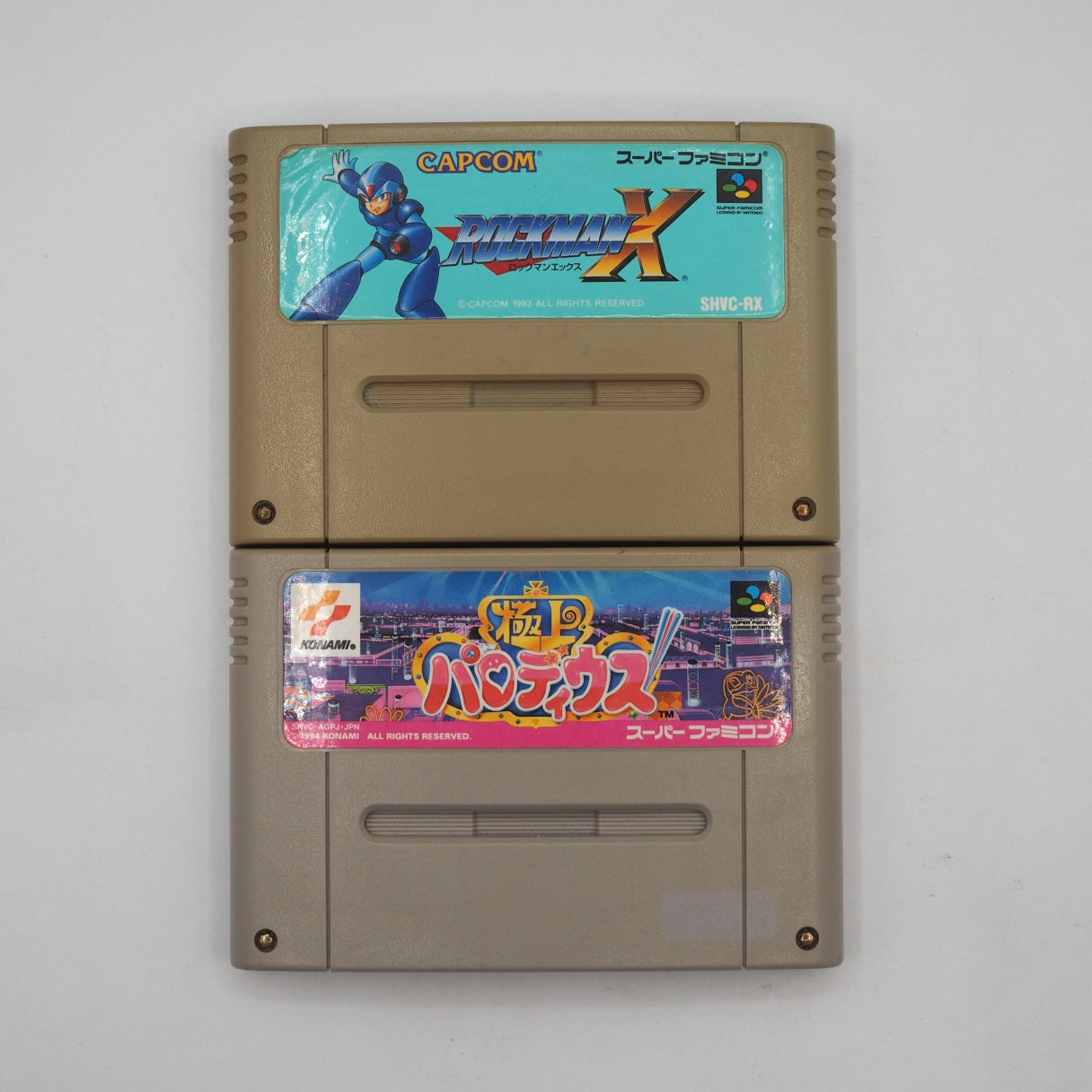 Used Nintendo Super Famicom Console system Gokujou Parodius! & Rockman (Mega man) X Bundle