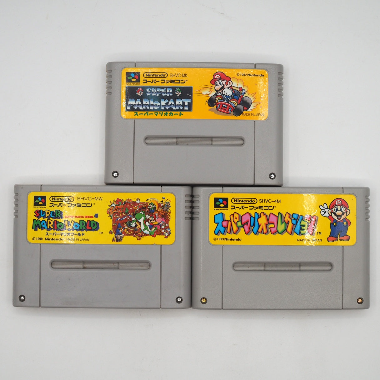 Used Nintendo Super Famicom Console Super Mario All-Stars, Kart & World 3-Game Bundle