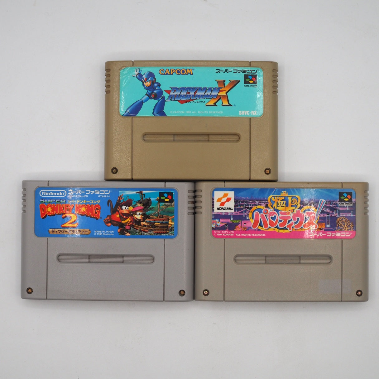 Used Nintendo Super Famicom Console Rockman X, Donkey Kong 2 & Gokujou Parodius! Bundle