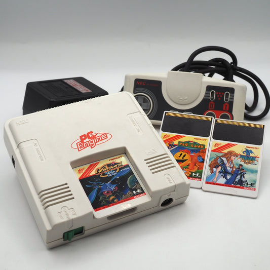 NEC PC Engine Console PI-TG001 w/ Galaga '88, Dragon Spirit & Pac-Land Used
