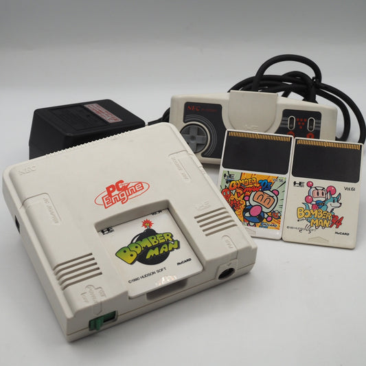 NEC PC Engine Console PI-TG001 w/ Bomberman, ’93 & ’94 Game Bundle Used