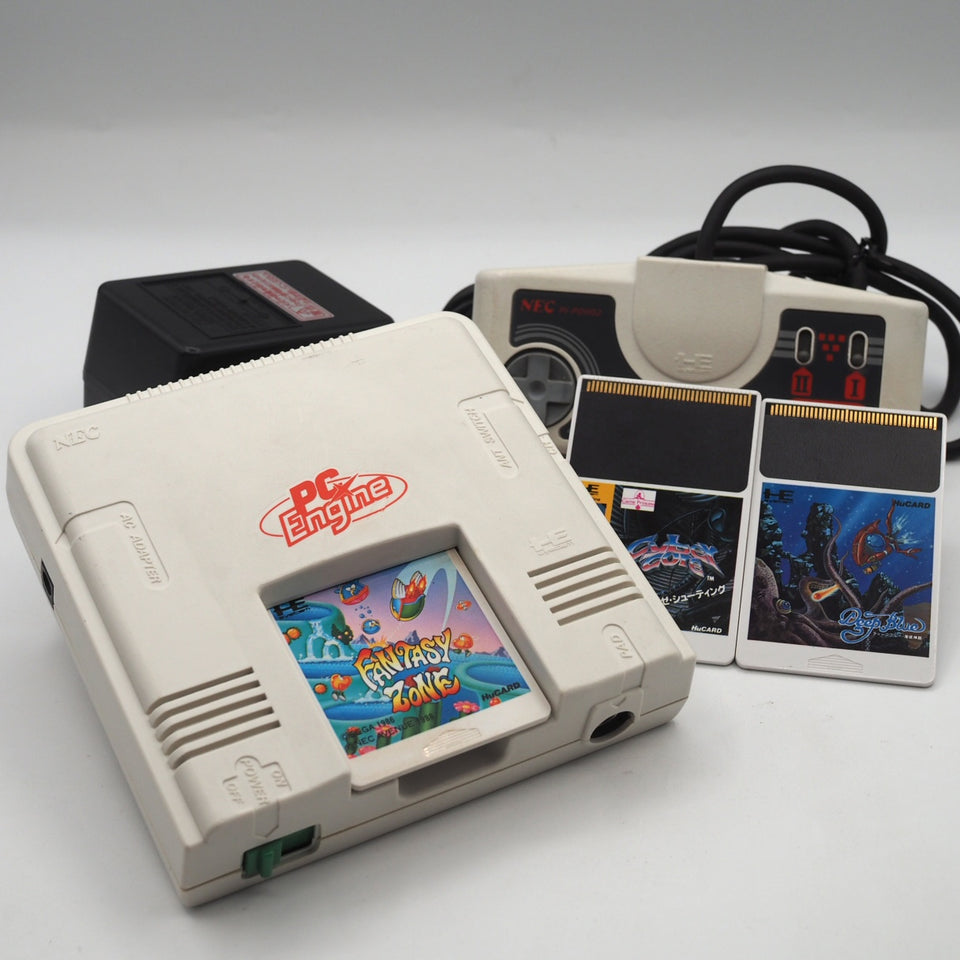 NEC PC Engine Console PI-TG001 w/ Fantasy Zone, Cyber Core & Deep Blue Bundle Used — NEC | Enjoy Game Japan