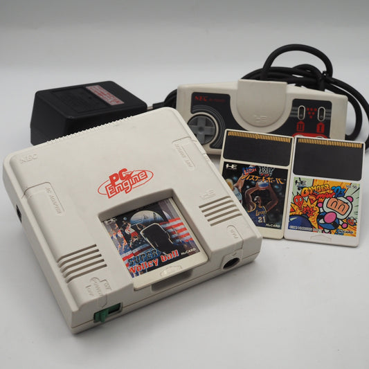 NEC PC Engine Console PI-TG001 w/ Super Volleyball, USA Basketball & Bomberman ’93 Bundle Used