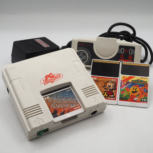 NEC PC Engine Console PI-TG001 w/ Dungeon Explorer, PC Genjin & Pac-Land Bundle Used