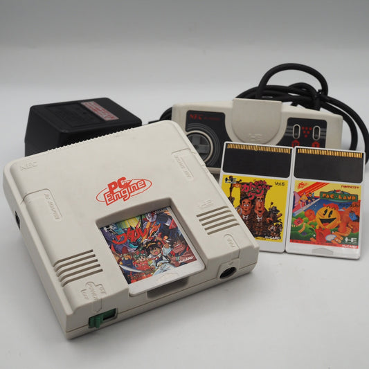 NEC PC Engine PI-TG001 Console w/ Mashin Eiyuuden Wataru, Kato-chan Ken-chan & Pac-Land Bundle Used