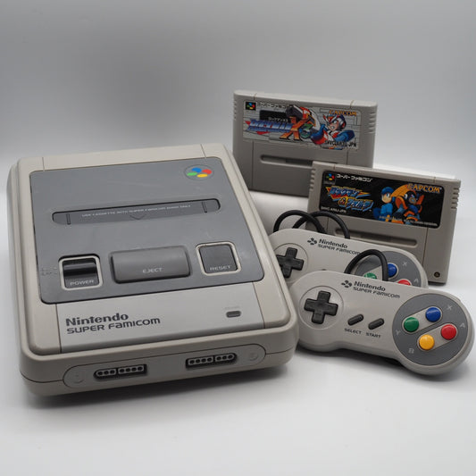 Used Nintendo Super Famicom Console Rockman (Mega Man) X3 & Rockman (Mega Man) & Forte 2-Game Set