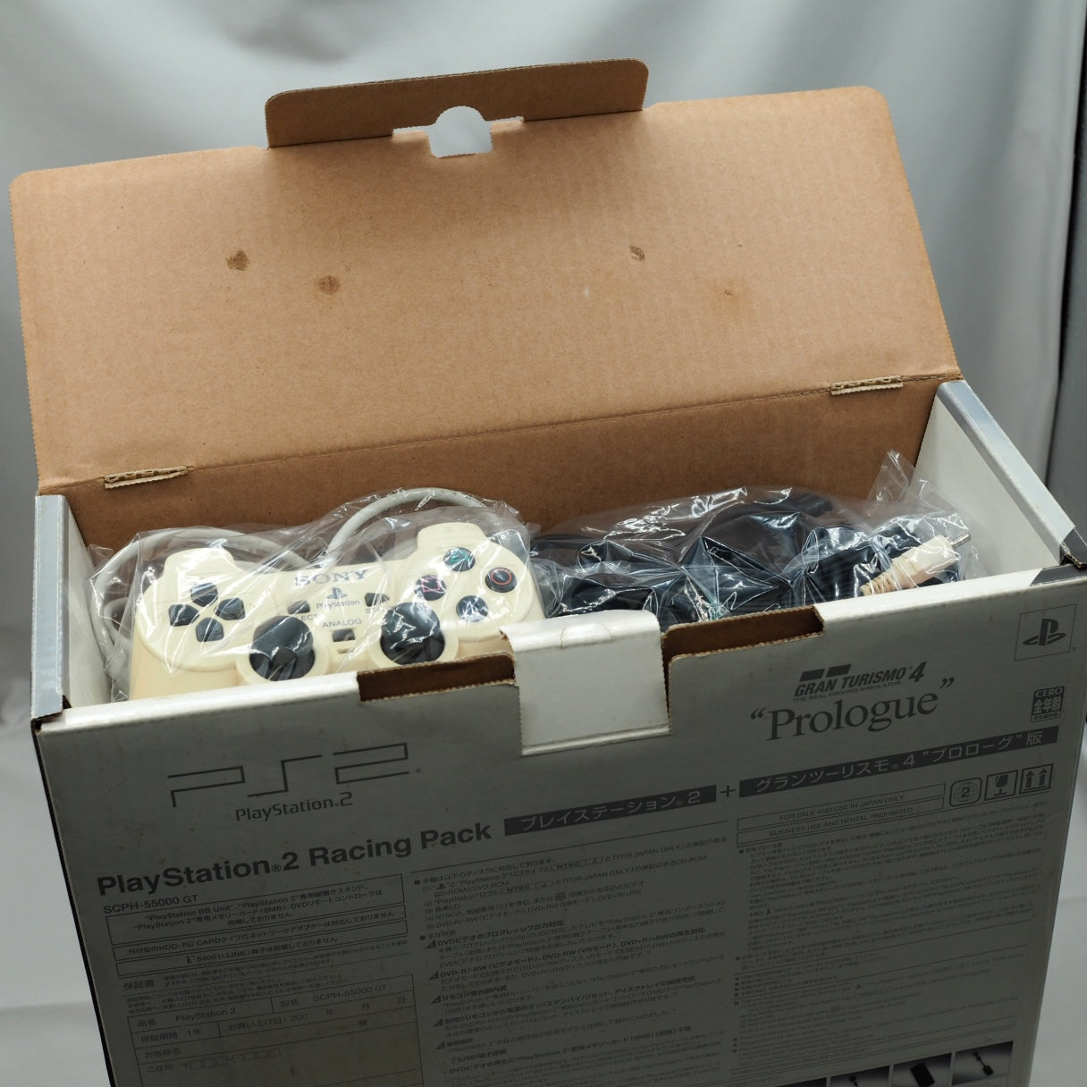 Used PS2 RACING Pack Console system SCPH-55000GT Boxed White NTSC-J - Tested & Working