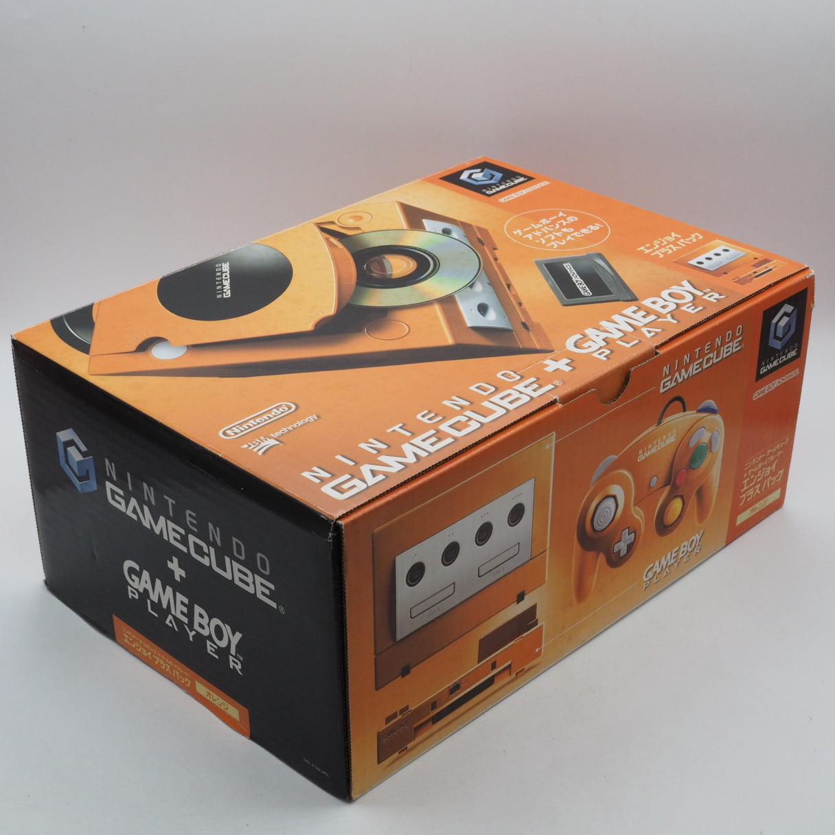 Nintendo GameCube Console System Orange DOL-001 + Game Boy Player Enjoy Plus Pack [NTSC-J, NTSC-U/S]