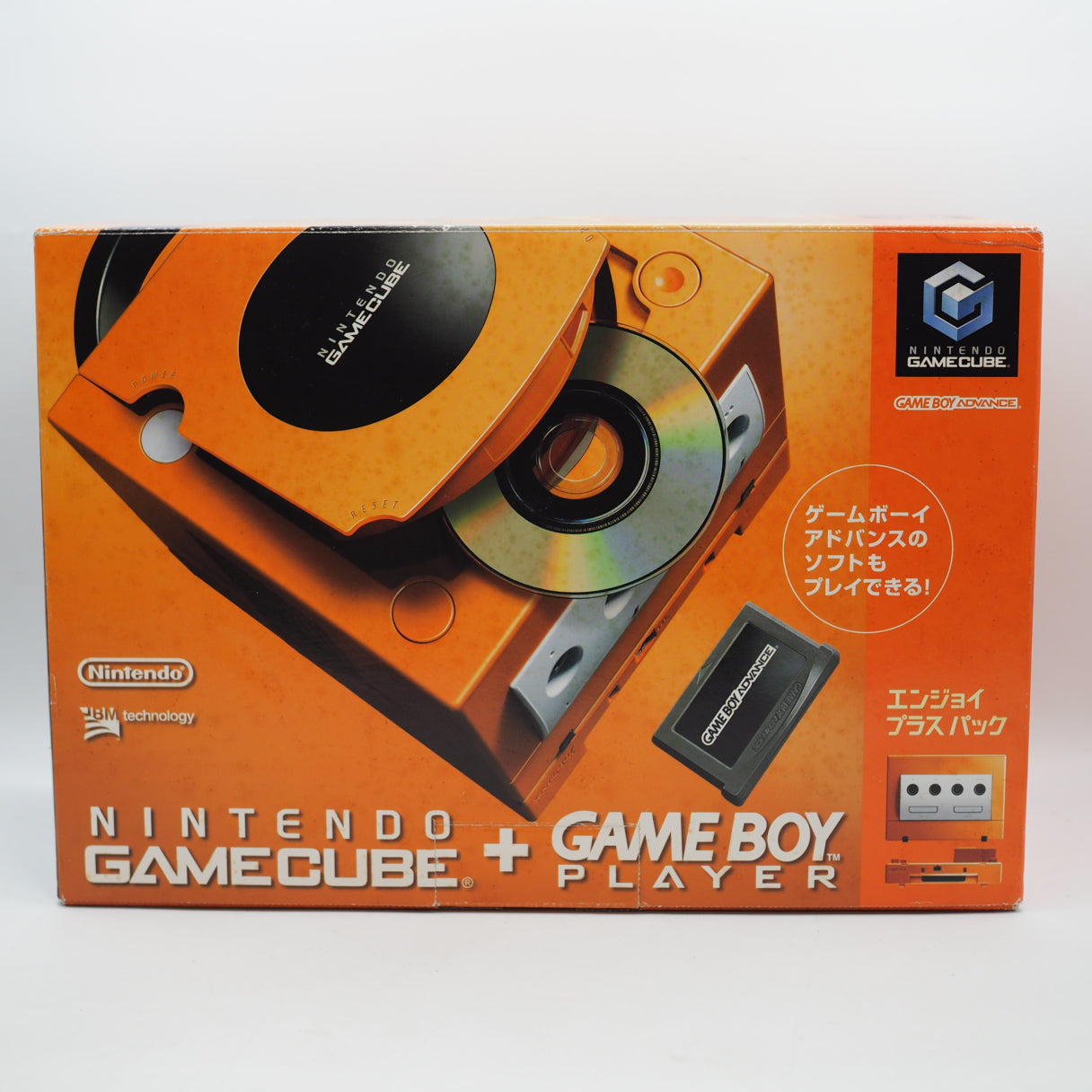 Nintendo GameCube Console System Orange DOL-001 + Game Boy Player Enjoy Plus Pack [NTSC-J, NTSC-U/S]