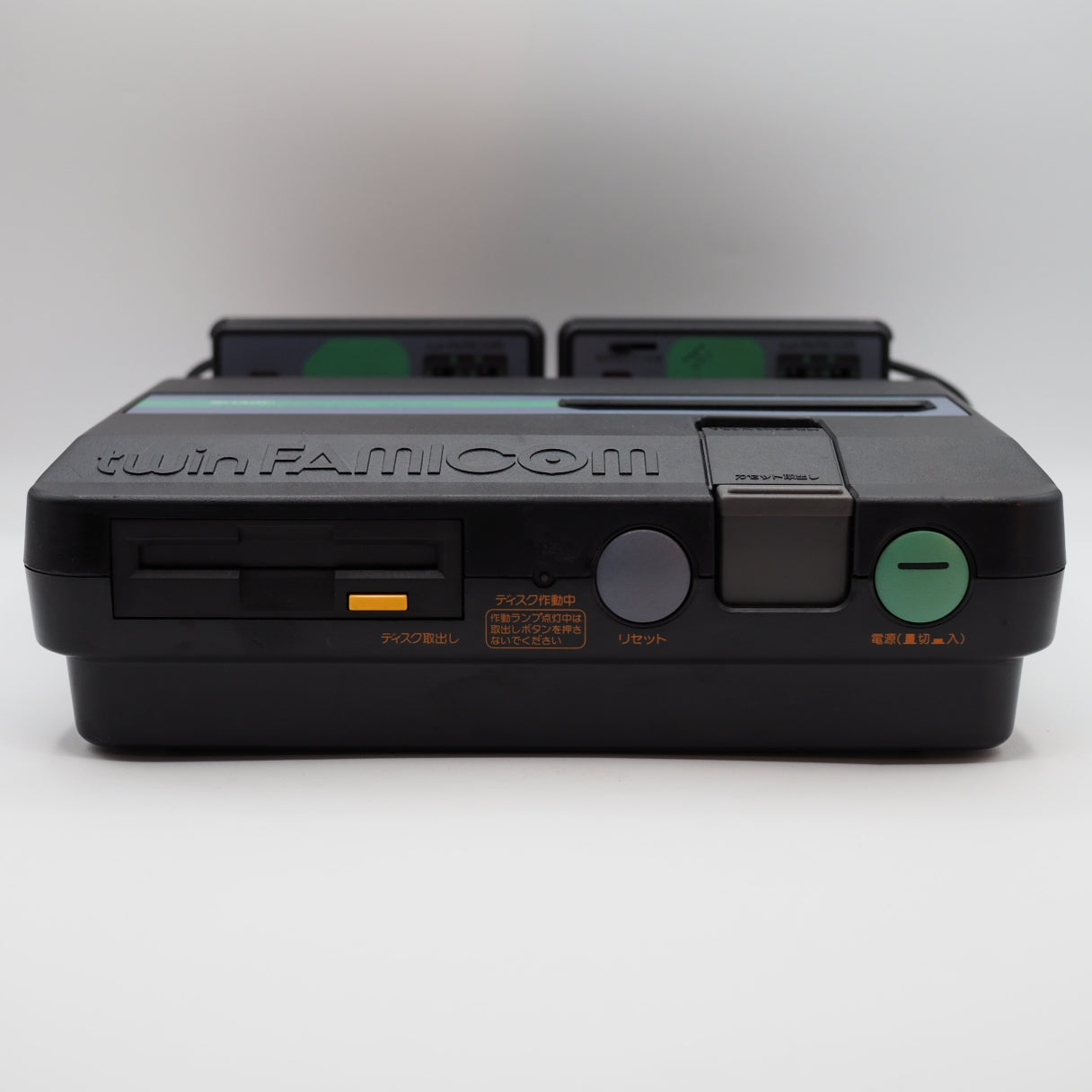 Used Sharp Twin Famicom Black Console AN505BK New Rubber Belt replaced - Tested & Working