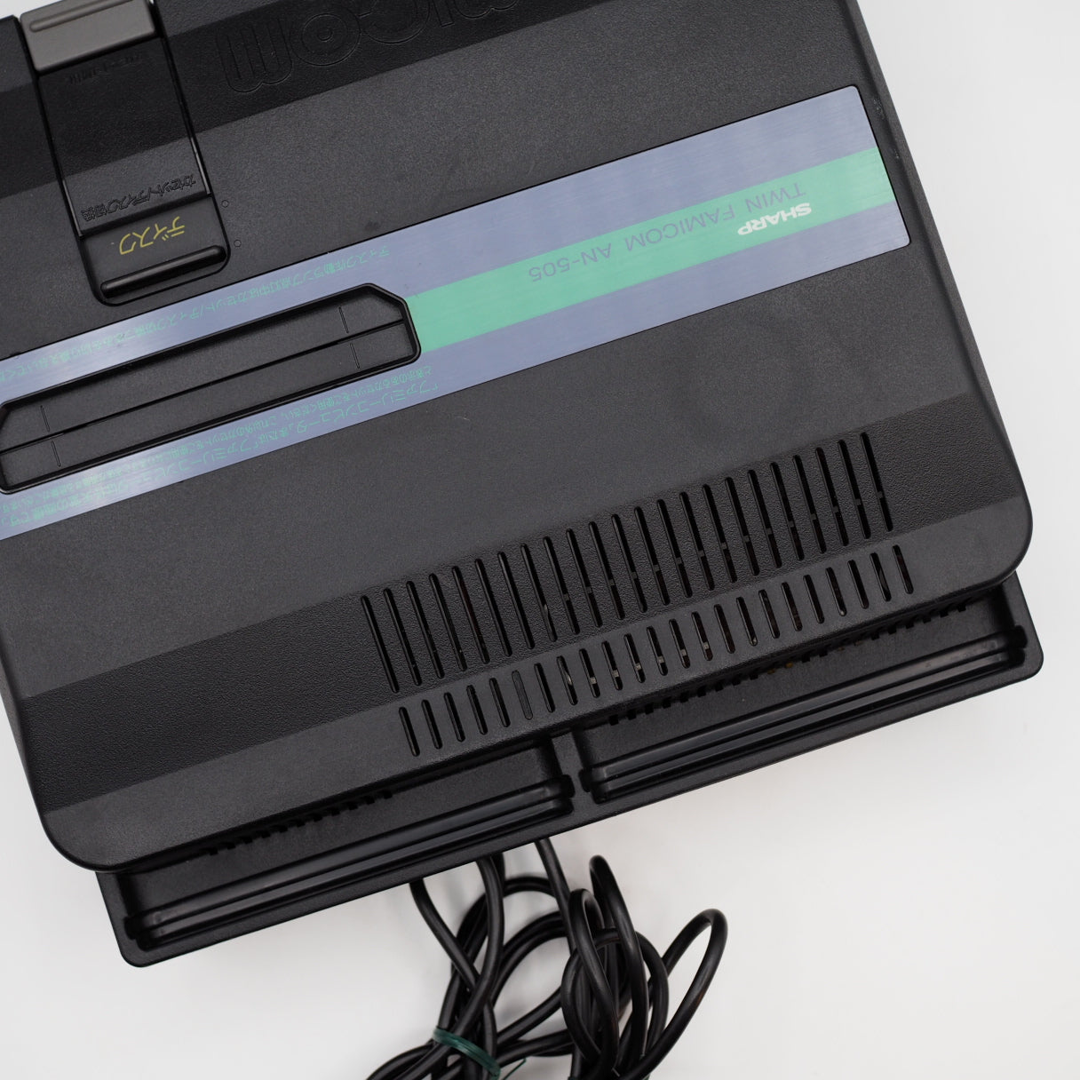 Used Sharp Twin Famicom Black Console AN505BK New Rubber Belt replaced - Tested & Working