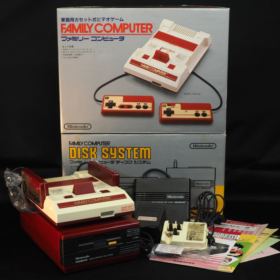 Used Nintendo Famicom + Disk System Console system SET Boxed [New Rubber Belt Replaced] - Tested & Working