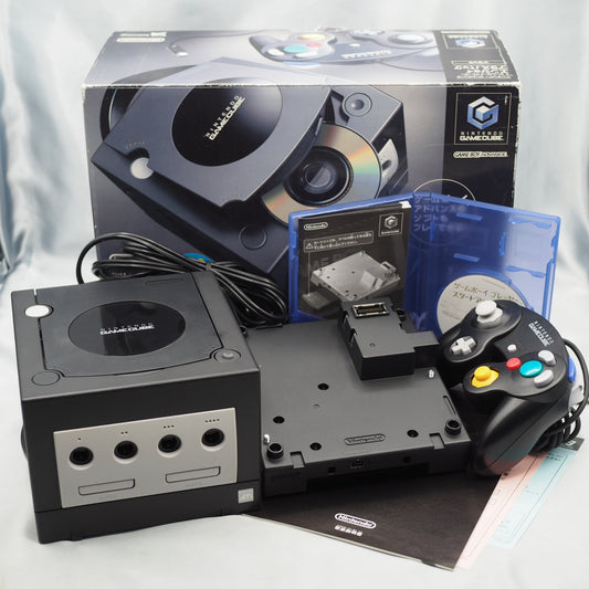 Nintendo GameCube Console System Black + Game Boy Player Enjoy Plus Pack Boxed - Tested & Working