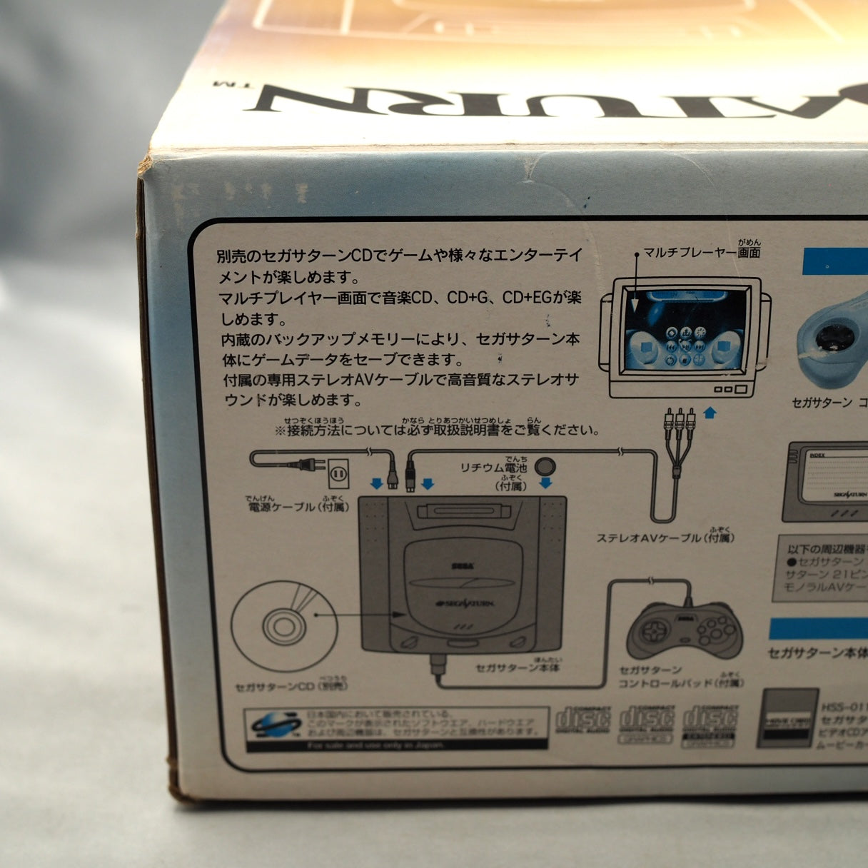SEGA SATURN Console system Gray HST-3210 Boxed - Tested & Working