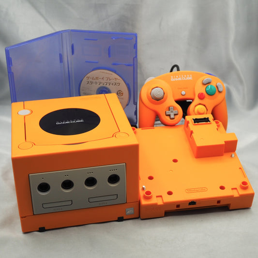 Nintendo GameCube Console System Orange + Game Boy Player SET NTSC-J NTSC-U/C