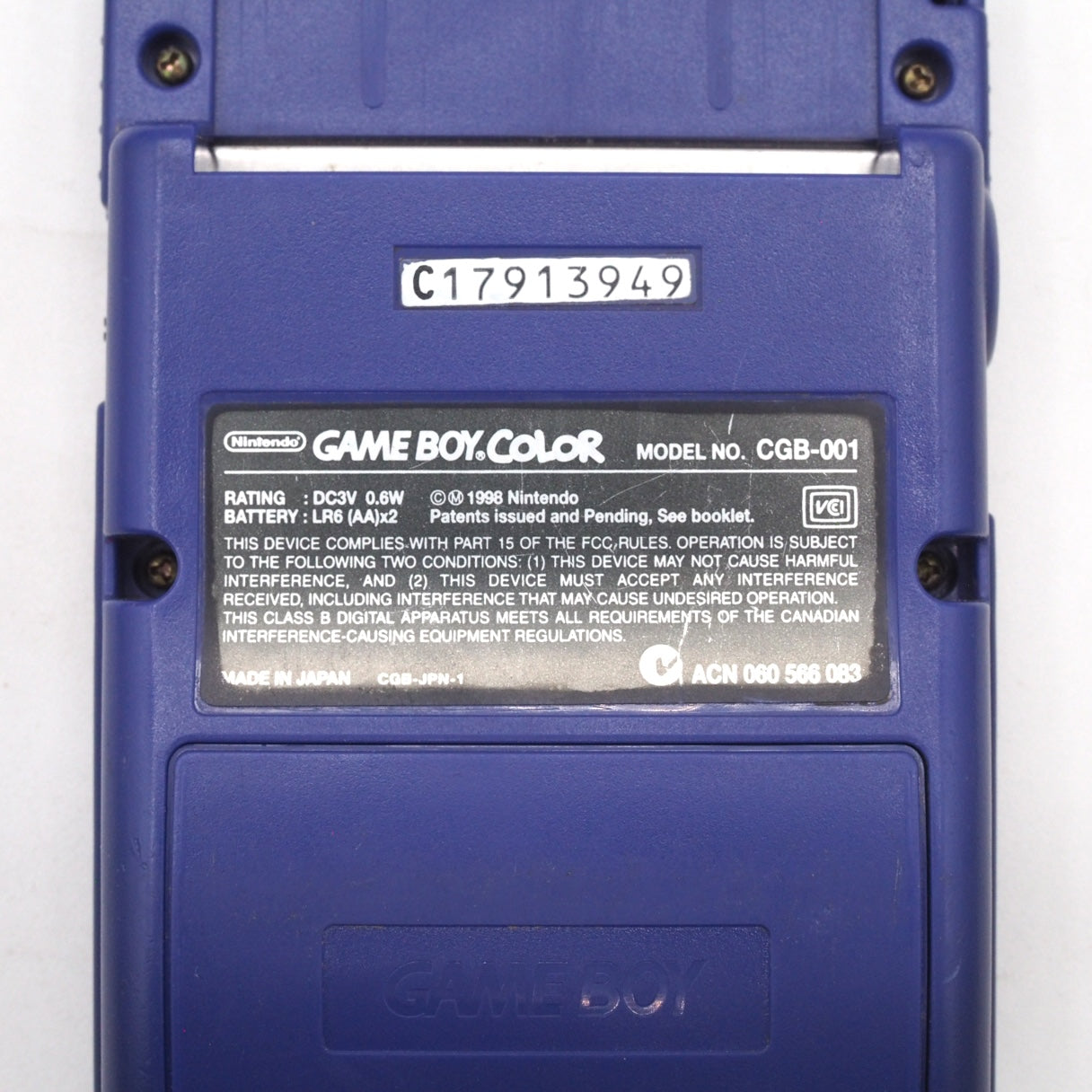 Used Nintendo GAME BOY COLOR Purple CGB-001 Handheld System Boxed - Tested & Working