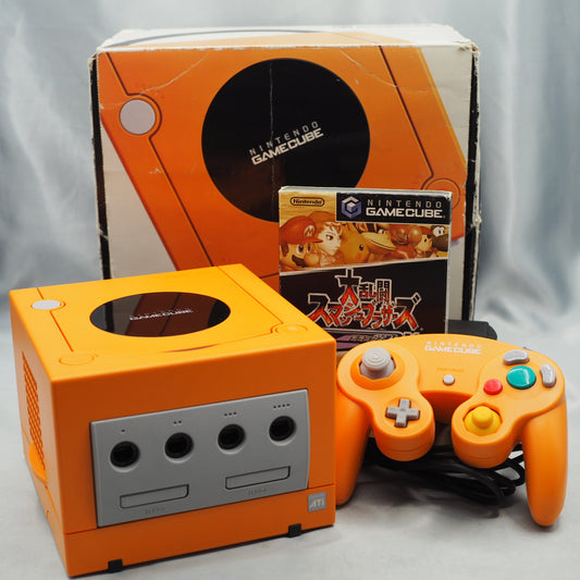 Used [Boxed & Refurbished] Nintendo GameCube Orange  DOL-001 NTSC-J NTSC-U/C Modified + DAIRANTO SMASH BROTHERS DX - Tested & Working
