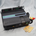 Used Sharp Twin Famicom Black Console AN505BK New Rubber Belt replaced + Magnetic head protection sheet SET - Tested & Working