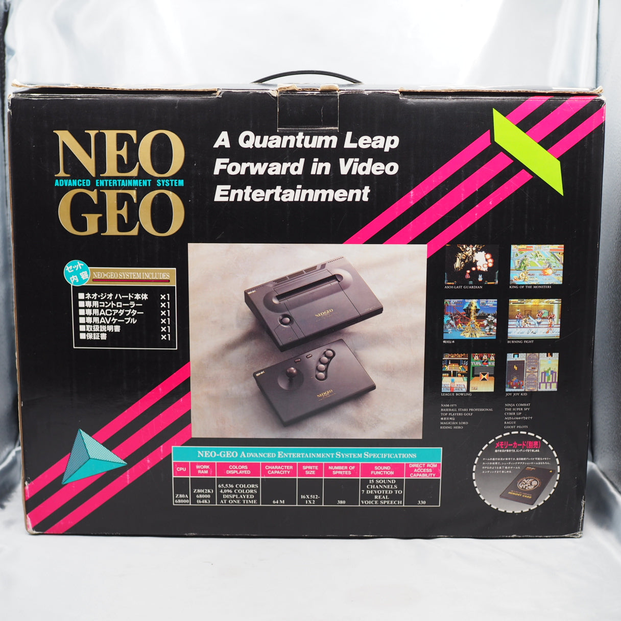 NEO GEO AES Console System UNIBIOS Boxed W/memory card [serial number match]