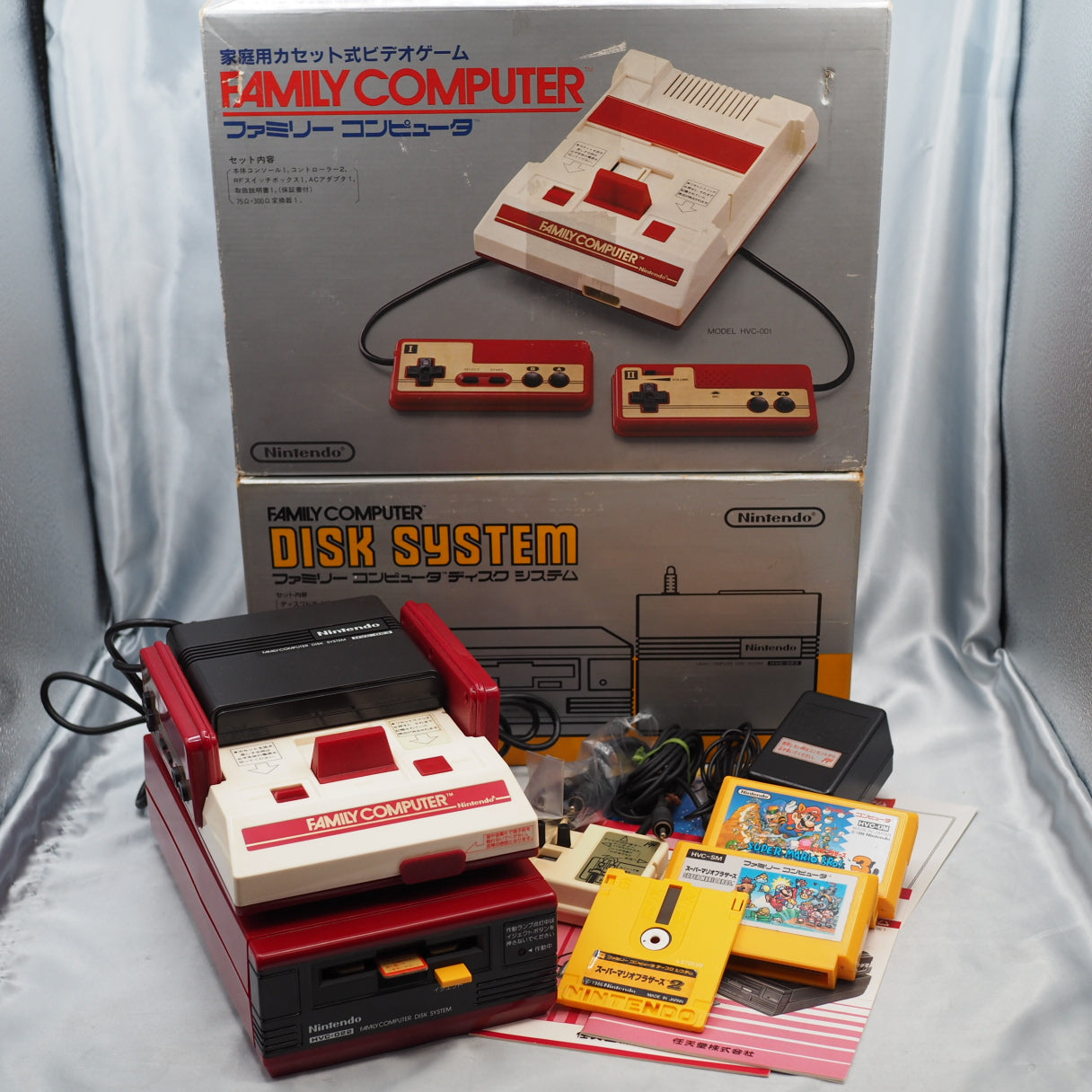 Nintendo Famicom + Disk System + 3 Games SET [Boxed]