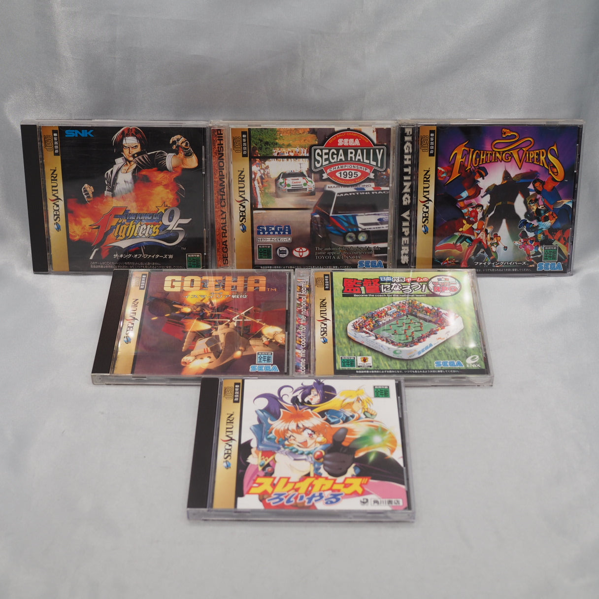 SEGA SATURN & 6 Games SET [Serial number match]