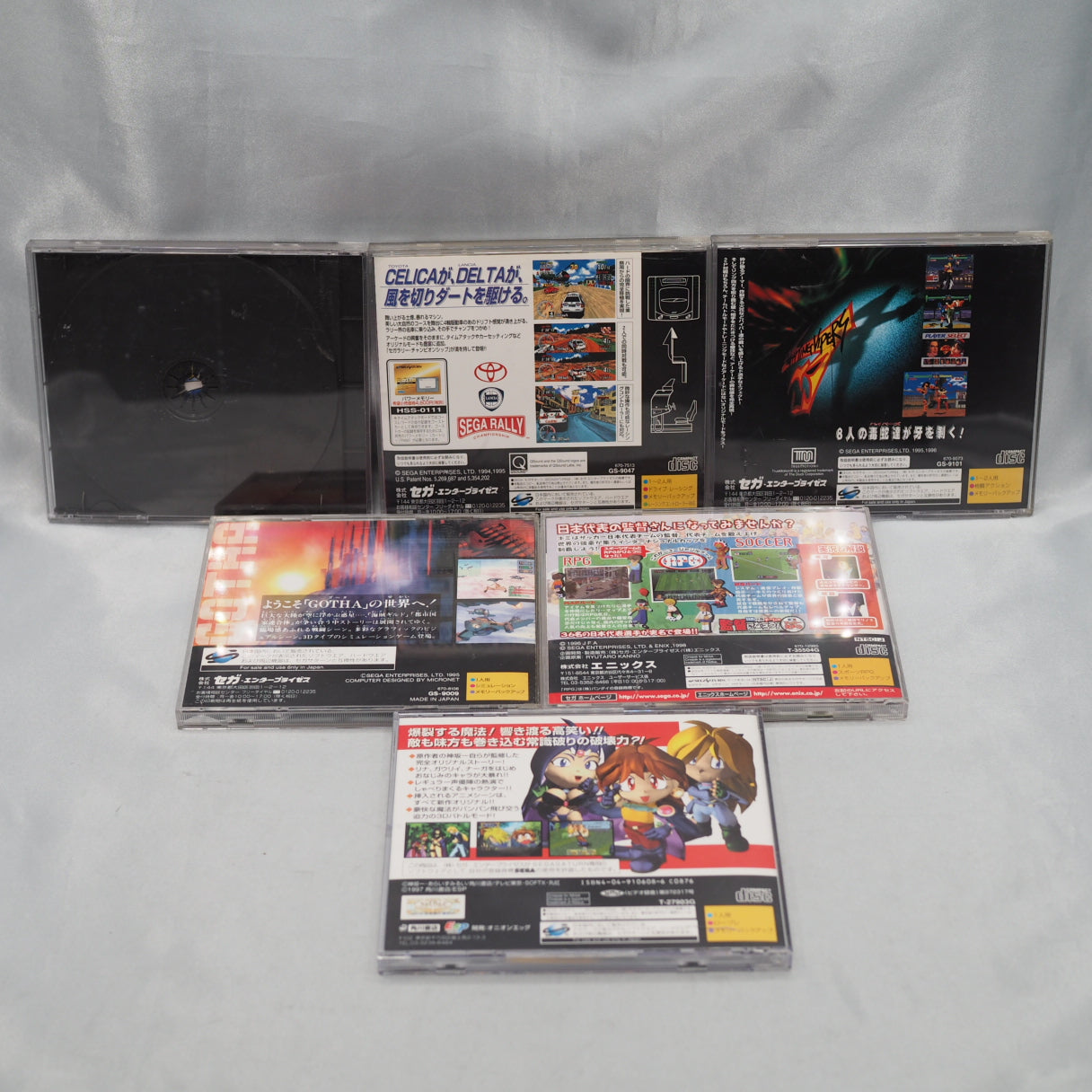 SEGA SATURN & 6 Games SET [Serial number match]