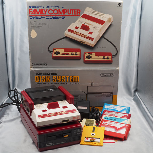 Nintendo Famicom + Disk System Console system W/Donkey Kong Series SET Boxed NTSC-J