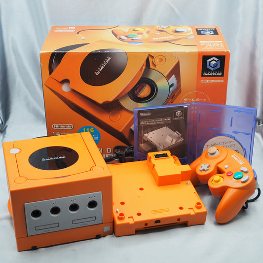 Nintendo GameCube Console System Orange DOL-001 + Game Boy Player Enjoy Plus Pack [NTSC-J]