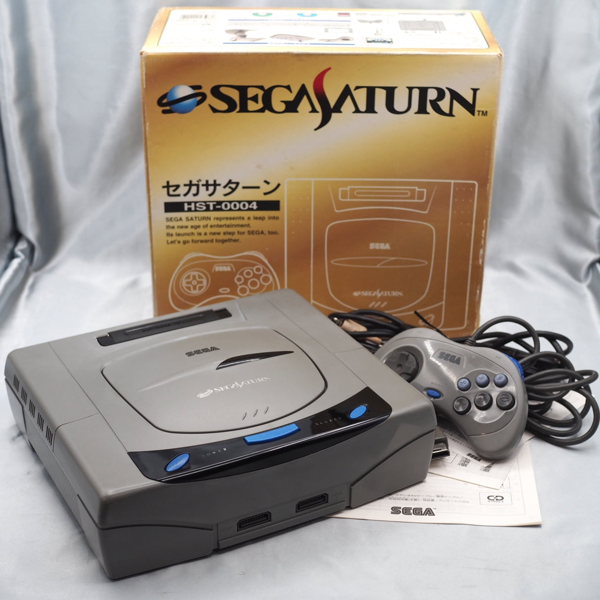 SEGA SATURN Console system Gray HST-3210 Boxed