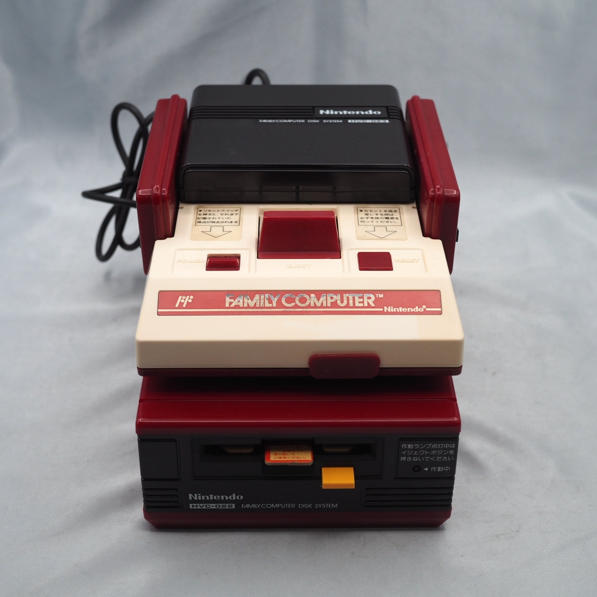 Nintendo Famicom & Disk System Console SET Boxed [New Rubber Belt Replaced]