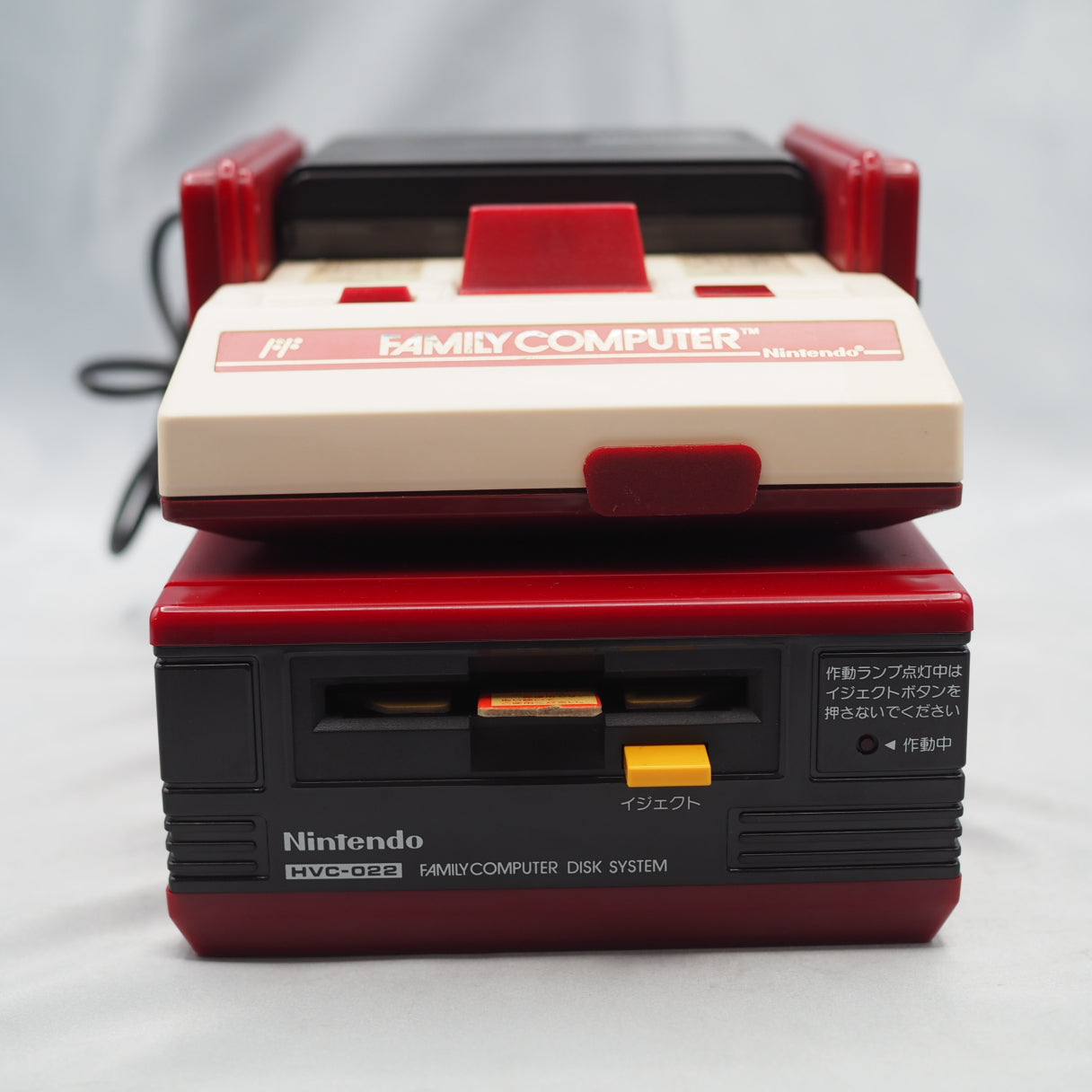 Nintendo Famicom & Disk System Console SET Boxed [New Rubber Belt Replaced]