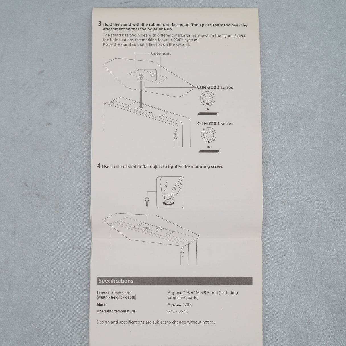 VERTICAL STAND CUH-ZST2J For PLAYSTATION 4