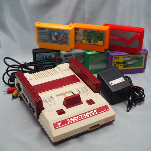 Nintendo Famicom Console  HVC-001 [modified] & 7 Games SET