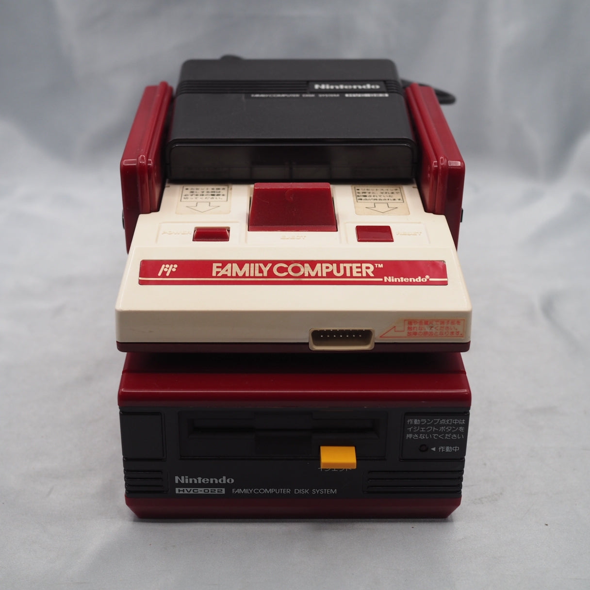 Nintendo Famicom & Disk System Console SET Boxed [New Rubber Belt Replaced]