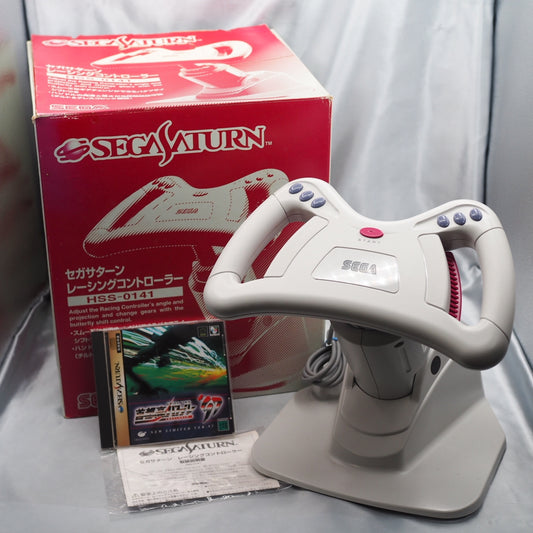 Sega Saturn Racing Controller Mist Gray HSS-0141 Boxed