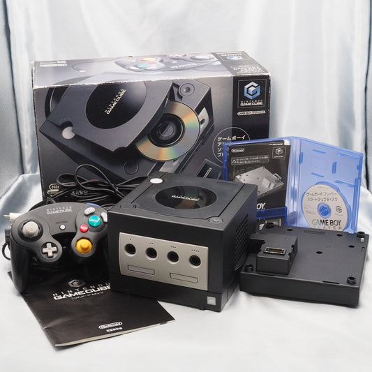 Nintendo GameCube Console System Black + Game Boy Player Enjoy Plus Pack Boxed