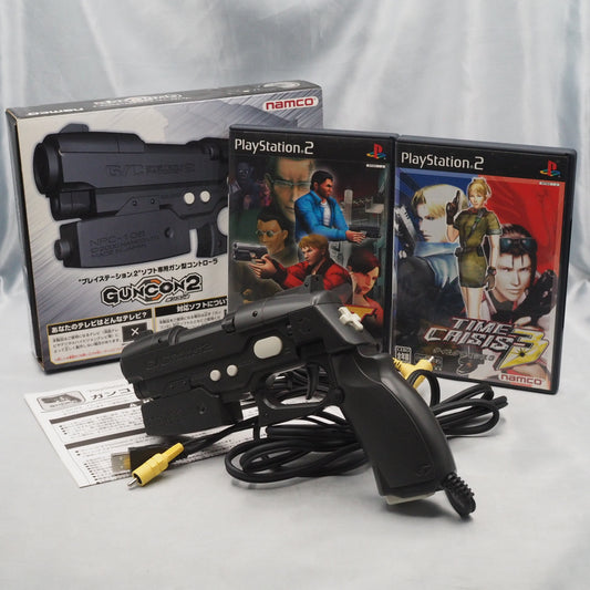 PS2 GUNCON2 namco Controller Boxed + TIME CAISIS 2 3 SET