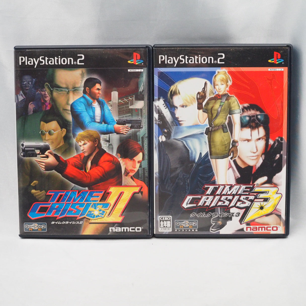 PS2 GUNCON2 namco Controller Boxed + TIME CAISIS 2 3 SET