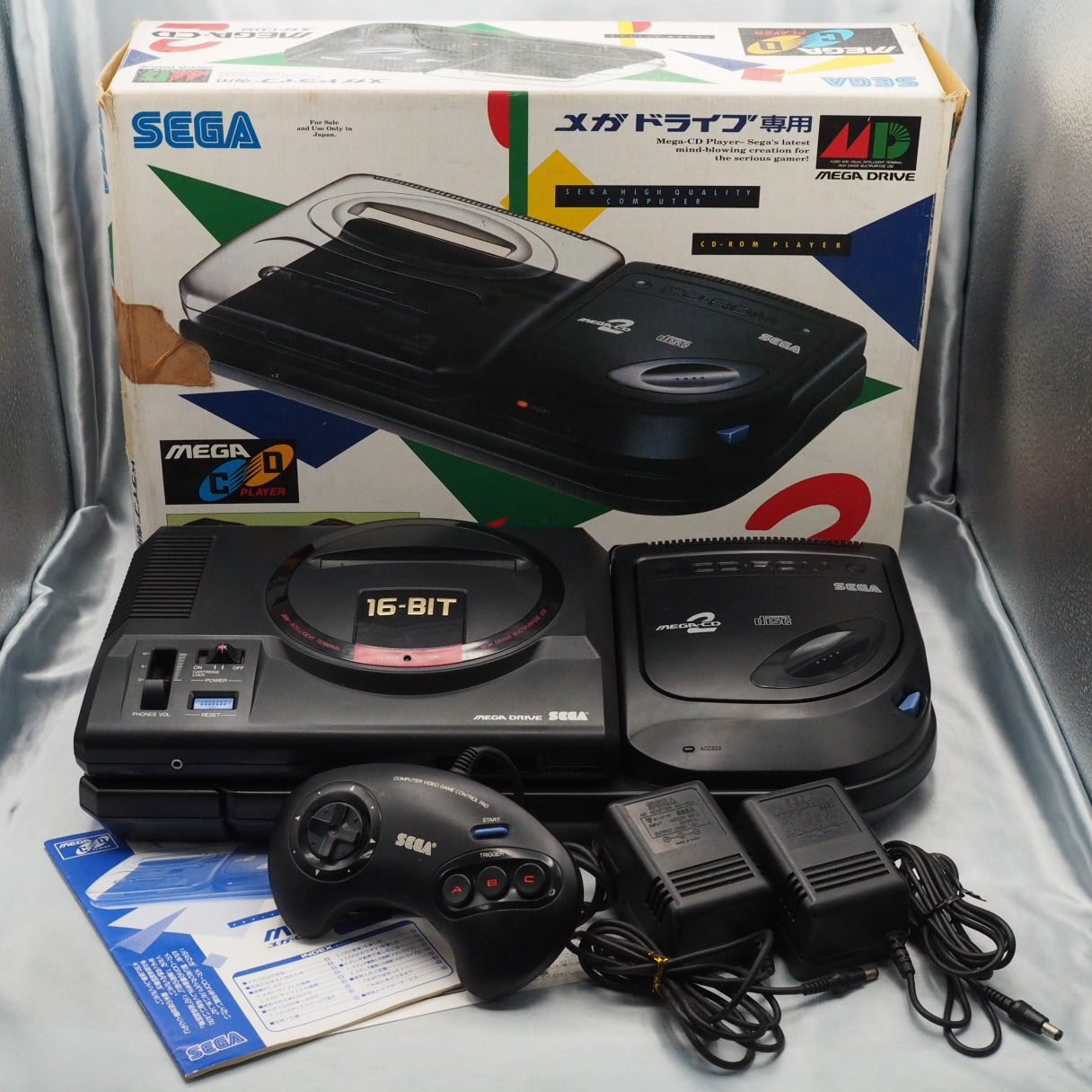 Mega Drive + Mega CD 2 Console system HAA-2912 SET Boxed