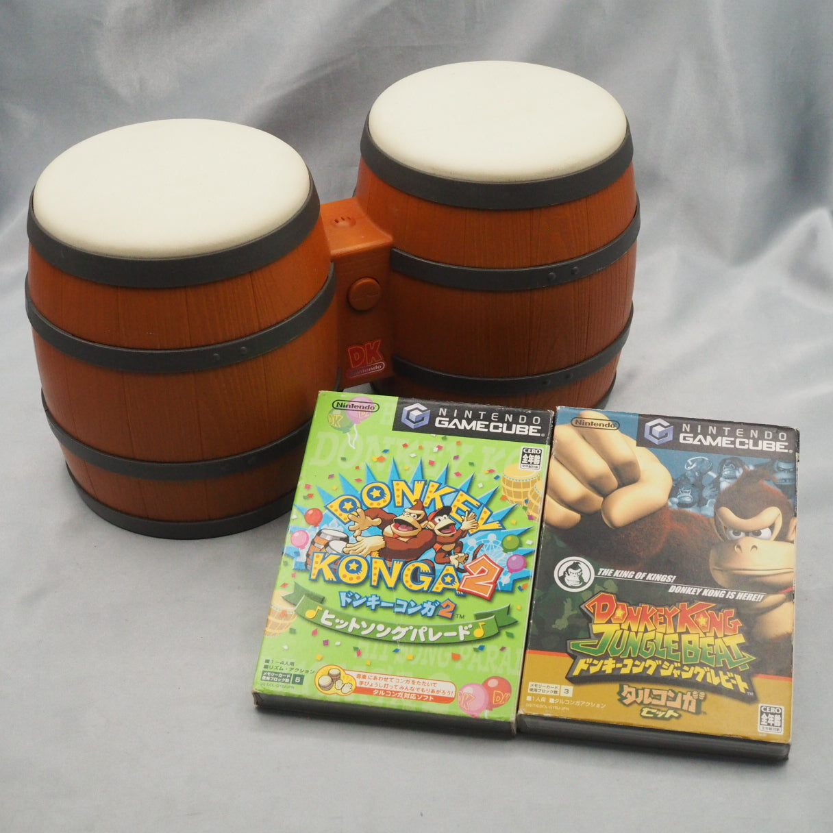 Nintendo GameCube DONKEY KONGA Taru Konga + 2 Games SET