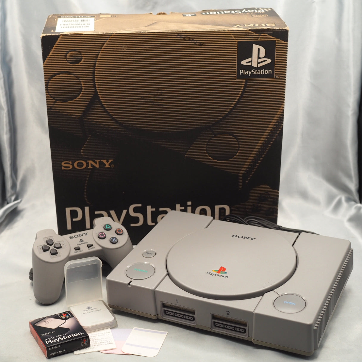 PS1 Console system SCPH-1000 Boxed NTSC-J + Memory Card SCPH-1020