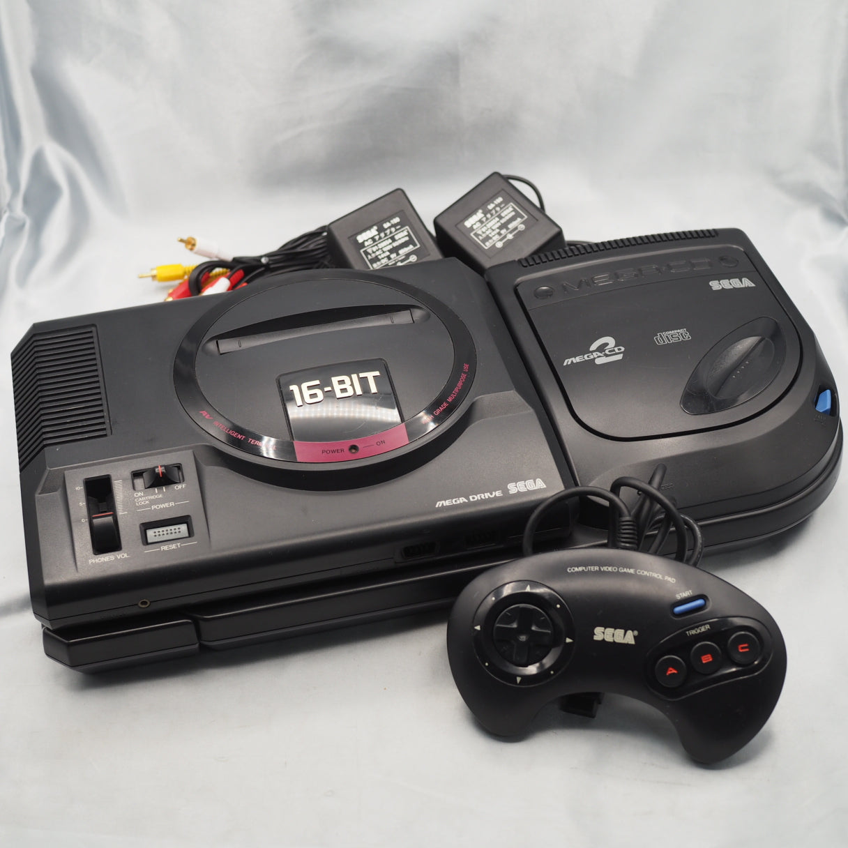 Mega Drive + Mega CD 2 Console system HAA-2912 SET