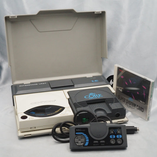 PC Engine INTERFACE UNIT IFU-30 CD-ROM2 CORE GRAFX + Super System Card SET