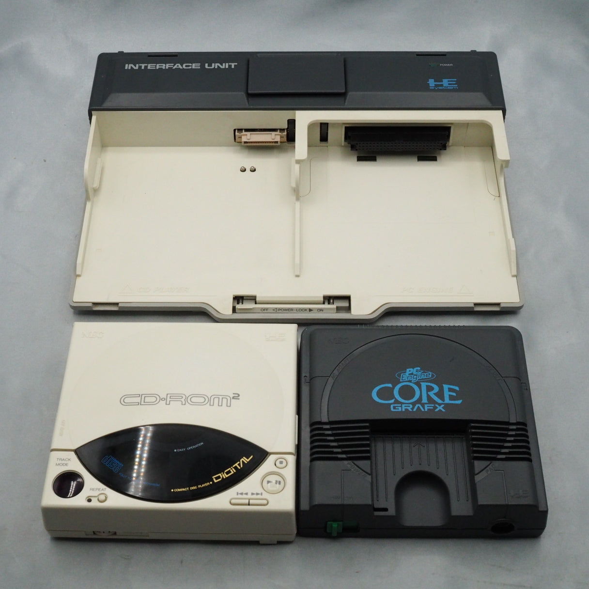 PC Engine INTERFACE UNIT IFU-30 CD-ROM2 CORE GRAFX + Super System Card SET